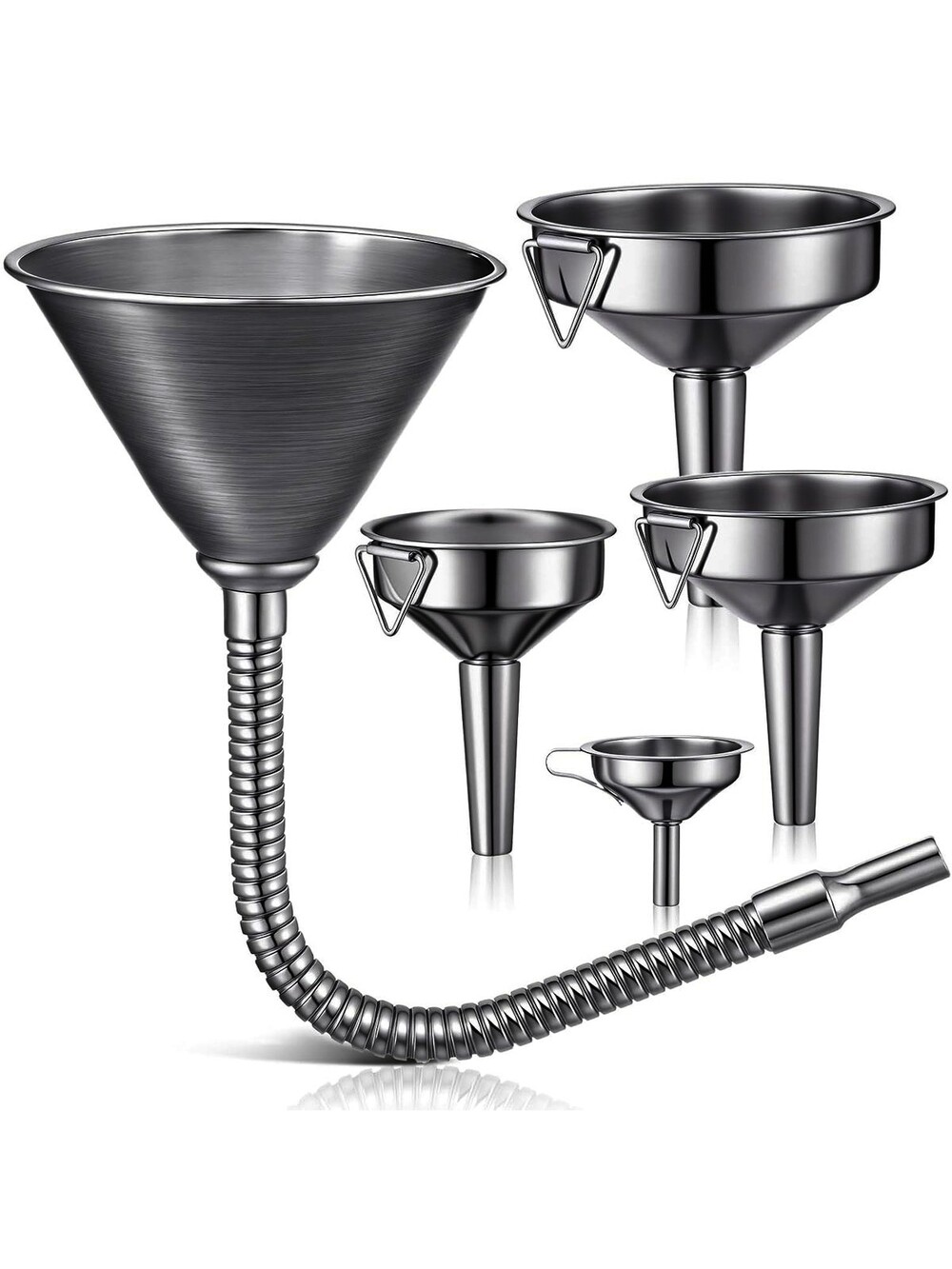 Steel Bendable Universal Funnel, Flexible Filter Funnel Set with Long Neck…